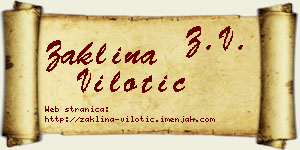 Žaklina Vilotić vizit kartica